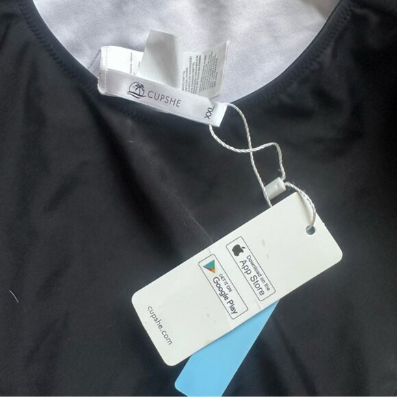 Cupshe | Black and White Gingham Ruffle One-Piece Swim Bathing Suit | Size XXL - Picture 7 of 8